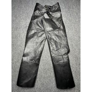 Diamond‎ Plate Leather Chaps Mens Small Black Buffalo Motorcycle Biker Riding